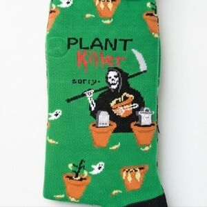Green 'Plant Killer' Reaper Socks NWT
